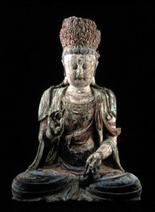 挙手した座禅大、仁王朝（1115-1234）（木と顔料）（206547を参照） 作： Chinese School Chinese School