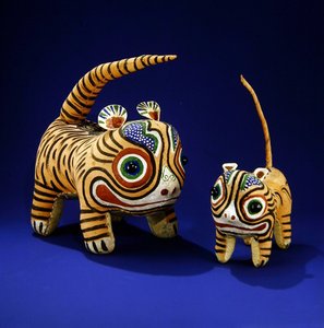 タイガース（塗装布）（235788も参照） 作： Ching Period Chinese School