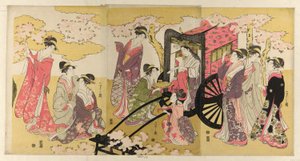 花見馬車の貴婦人 作： Chobunsai Eishi