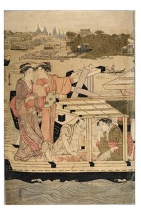 隅田川情景横五景の一部 作： Chobunsai Eishi