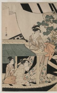 遊覧船川一丸でパーティー 作： Chobunsai Eishi