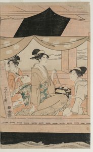 遊覧船川一丸でパーティー 作： Chobunsai Eishi