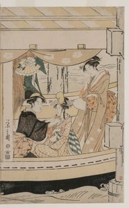 遊覧船川一丸でパーティー 作： Chobunsai Eishi
