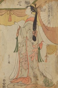 扇子を持つ立ち姿の少女、シリーズ「北野遊郭の少女たちへの賛歌 / Kitano kaku no gaku」より 作： 長文祭栄司