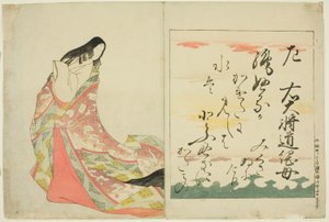 『三十六仙女歌人』より 道綱母（みちつなのはは） 作： Chobunsai Eishi