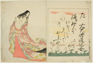 歌人・道綱の葉（『錦摺女三十六歌仙』シリーズより） 作： Chobunsai Eishi