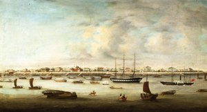 中国の漁船、上海、1857年頃 作： Chow Qua