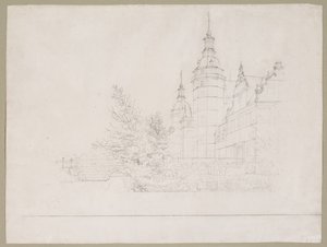 フレデリクスボー城。 モンブロエンでのパーティー 作： Christen Købke