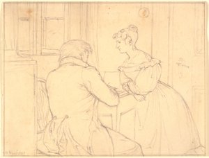 画家 C.D. ゲバウアーが聖母マルグレーテ ハーンのために描く 作： Christen Købke
