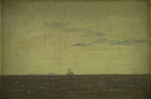 海景。 夕焼けの空 作： Christen Købke
