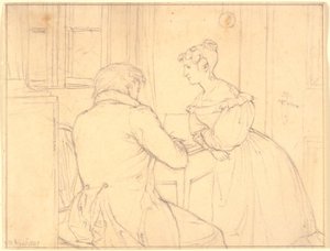 画家 C.D. ゲバウアーが聖母マルグレーテ ハーンのために描く 作： Christen Købke