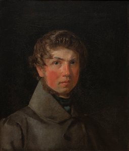 自画像、c。 1833年（帆布に油彩） 作： Christen Schjellerup Kobke