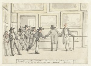 1808 年にアムステルダムで開催された美術展の訪問者 作： Christiaan Andriessen