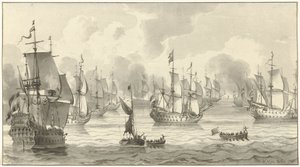 戦争艦隊のある海の風景 作： Christiaan Josi