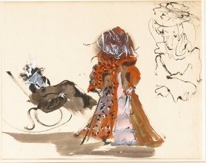 女性の習作（紙に水彩） 作： Christian (attr. to) Berard