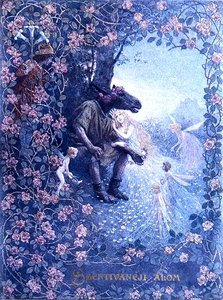 ウィリアム・シェイクスピアの「真夏の夜の夢」の挿絵（1565-1616）c.1900（リトグラフ）。 作： Christian August Printz