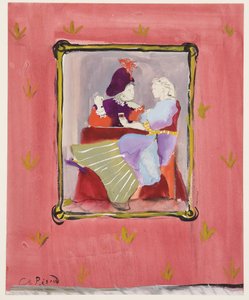 衣装を着たカップル、1935〜45年頃（紙にガッシュ） 作： Christian Bérard