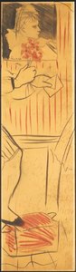トリプティク（恋人のシーンの描画）（紙に鉛筆）（742028-30も参照） 作： Christian Bérard