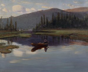Fra Jupsjoen、またはJupsea、1905年頃（キャンバスに油彩） 作： Christian Eriksen Skredsvig