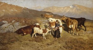 夏の牧場からの帰り（キャンバスに油彩） 作： Christian Eriksen Skredsvig