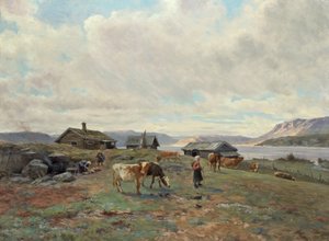 ホルムヴァスブの朝の雰囲気 作： Christian Eriksen Skredsvig