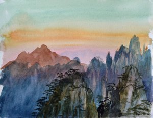 仏陀の光II 2015年（紙に水彩） 作： Christian Furr