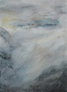 スライディングクラウド、2015年（紙に水彩画）