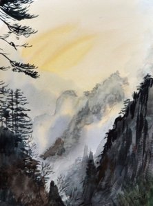 黄色い雲、2015年（紙に水彩画）