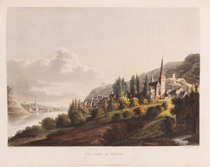 ビンゲン。 出典: ライン川沿いの美しいツアー、1820 年。 作： Christian Georg Schütz the Younger