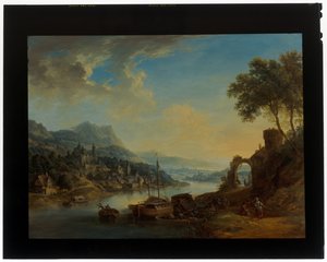 ラインラントの風景のペア 作： Christian Georg the Elder Schuetz