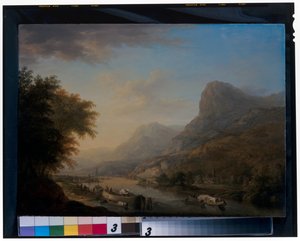 山間の川の風景 作： Christian Georg the Elder Schuetz