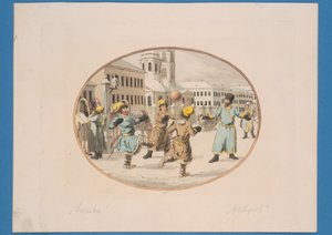 1910年頃の球技 作： Christian Gottfried Geissler