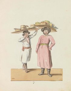 果物売りとチーズとニシンを売る農民 The St. Petersburg..., 1799. 作： Christian Gottfried Heinrich Geissler