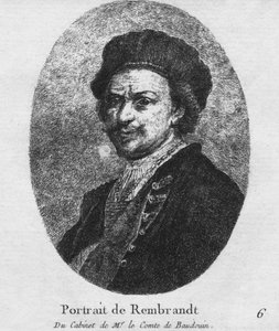 レンブラントの肖像-ルコントドボードウィン氏の内閣、c1770 作： Christian Gottfried Schultze