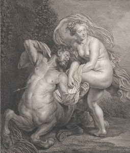 ネッススから毒のチュニックを受け取ったデイアネイラと、負傷したケンタウロスが..., 1778. 作： Christian Gottfried Schulze