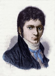 ドイツの音楽家、ルートヴィヒ・ヴァン・ベートーヴェン（1770-1827）の1802年の姿。ホーンマンの細密画からモレルが作成した版画。 作： Christian Hornemann