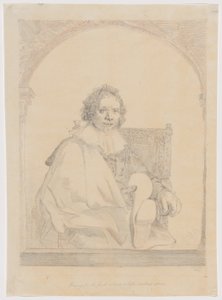 肘掛け椅子に座る男の肖像画のための習作（オランダとオランダの著名な美術家による模写デッサン・コレクションより 作： Christian Josi