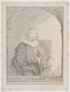 肘掛け椅子に座る男の肖像画のための習作（オランダとオランダの著名な美術家による模写デッサン・コレクションより 作： Christian Josi
