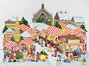 クリストキンドルマーケット、ニュルンベルク、1987（紙にトイレ） 作： Christian Kaempf