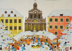クリスマスマーケット, 2001 (水彩・紙) 作： Christian Kaempf
