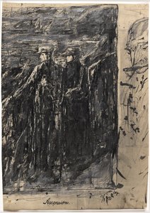 上昇。 男性と女性。 右、葉巻を持った男性の頭 作： Christian Kongstad Petersen