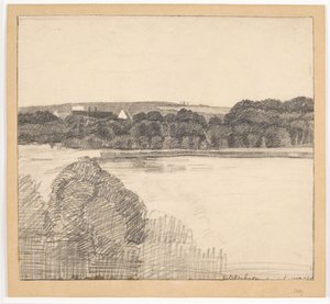 マナーハウスに向かって湖を見渡す 作： Christian Kongstad Petersen