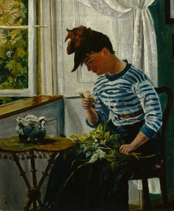 花を持つ少女 作： Christian Krohg