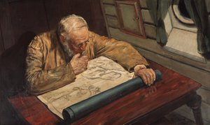 チャートハウスにて（絵画） 作： Christian Krohg