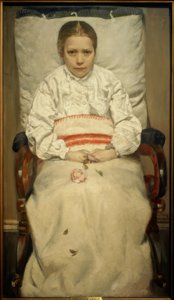 病気の少女 作： Christian Krohg