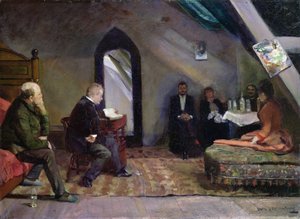 スタジオで読書 作： Christian Krohg