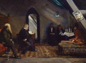 スタジオで読書 作： Christian Krohg