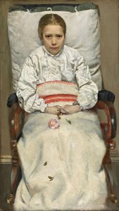 病気の少女 作： Christian Krohg
