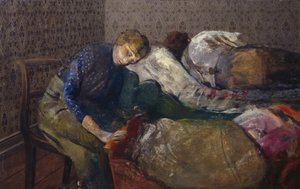 眠る漁師、スカーゲン（キャンバスに油彩） 作： Christian Krohg