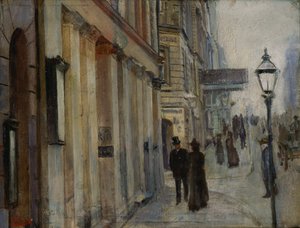 カール・ヨハン通りとドロンニンゲン通りの角 作： Christian Krohg